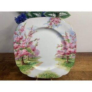 Royal Albert Blossom Time Bone China Plate England Pink‎ Blossom Landscape